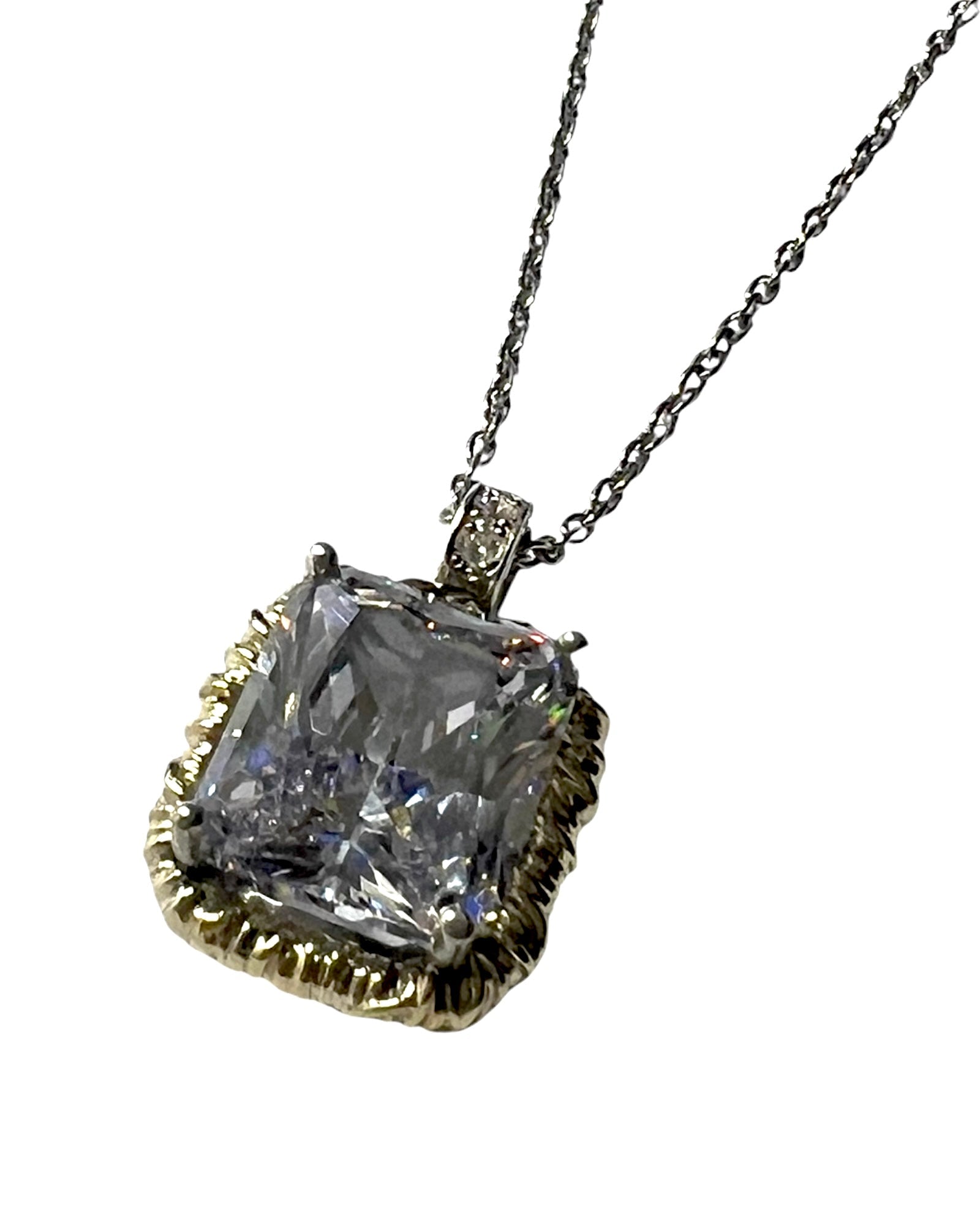 Colar em Prata e Ouro com Quartzo