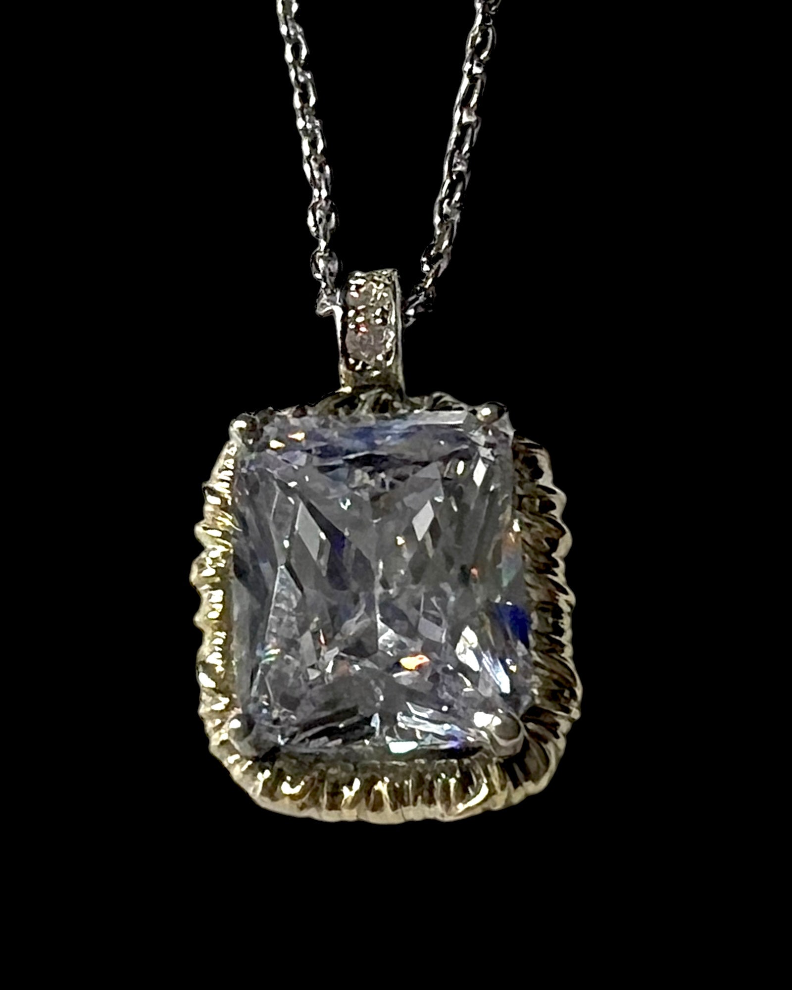 Colar em Prata e Ouro com Quartzo
