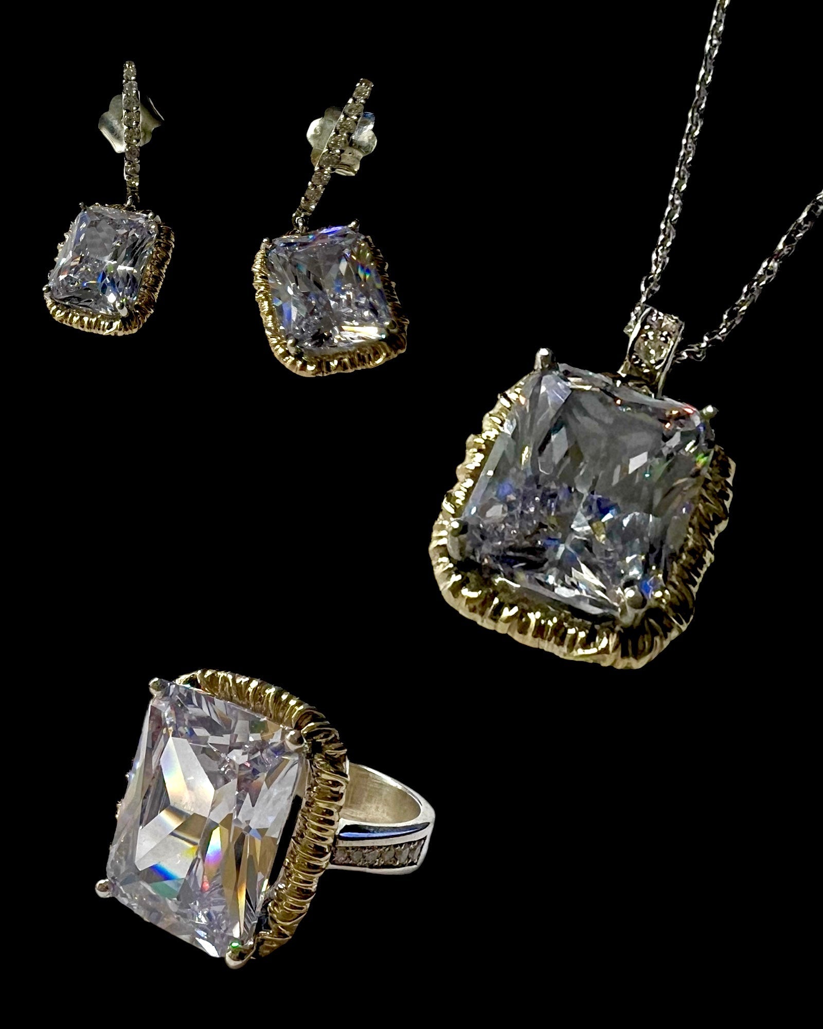Colar em Prata e Ouro com Quartzo