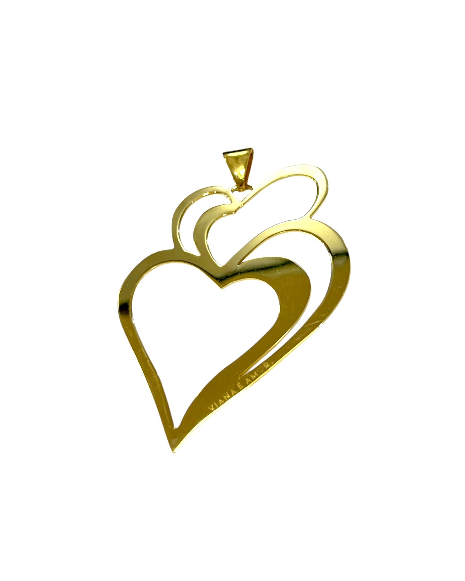 Viana Heart is Love Medal in Gold Plated Silver