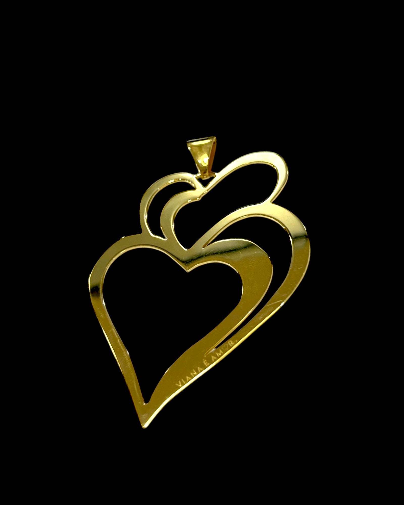Viana Heart is Love Medal in Gold Plated Silver