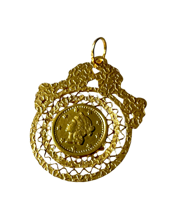 Medalha Imagem Libra emPrata Dourada