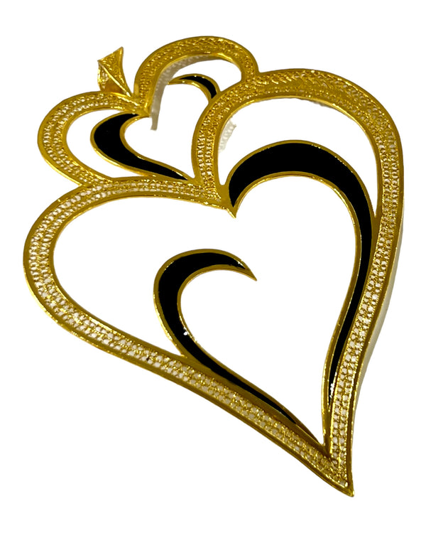 Viana's Heart 22 Medal with Black Enamel