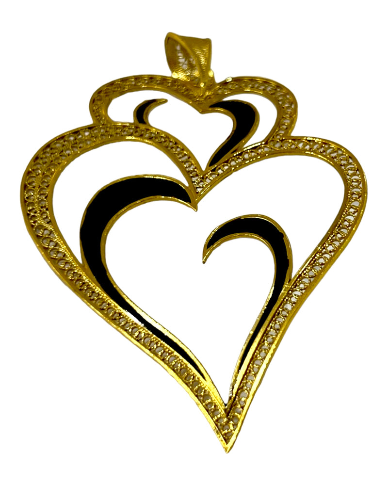 Viana's Heart 22 Medal with Black Enamel