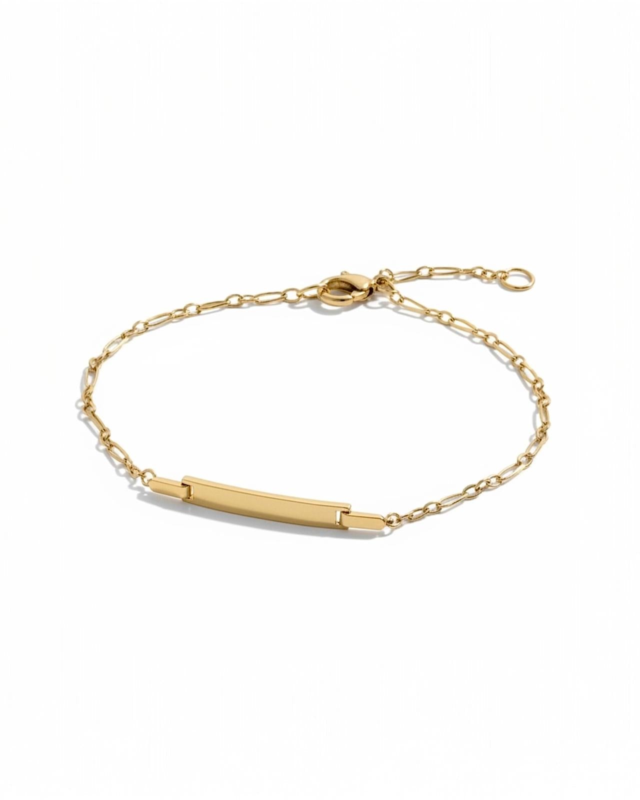 Pulseira Criança com Chapa Personalizável em Ouro