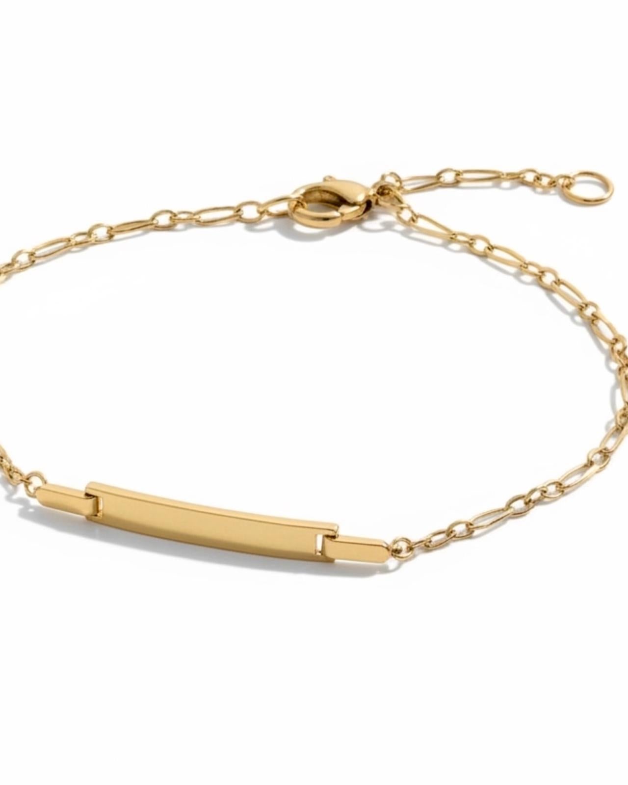 Pulseira Criança com Chapa Personalizável em Ouro