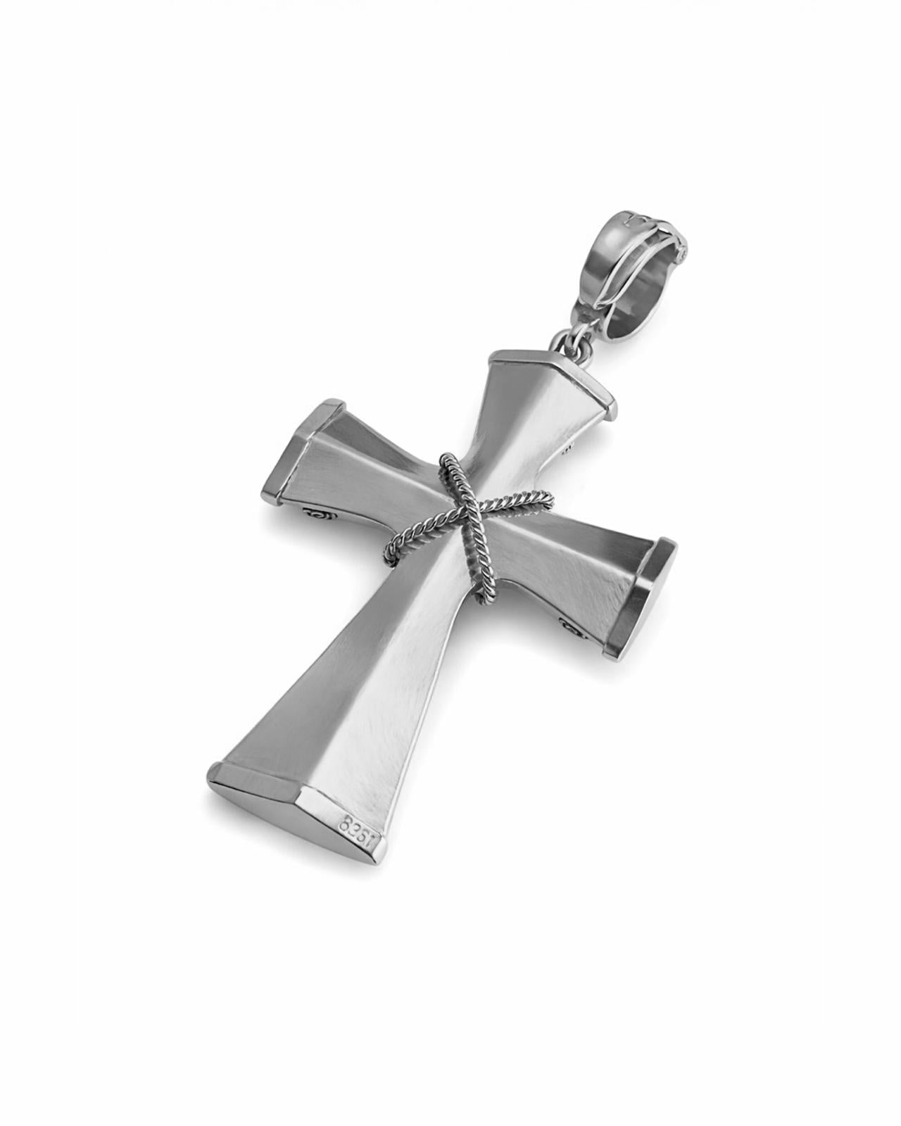 Medalha Cruz Trabalhada em Prata