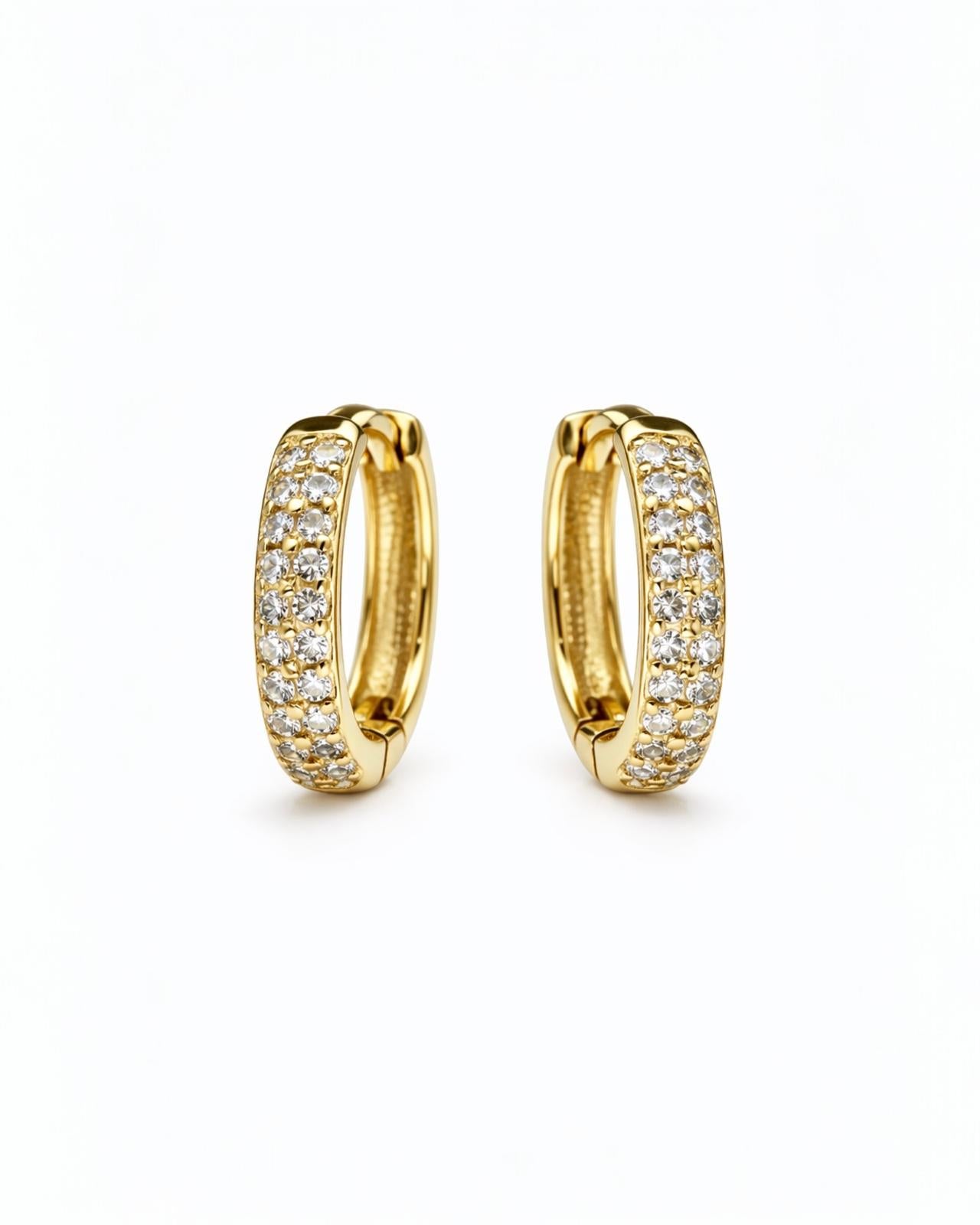 Argolas com Brilhos em Prata Dourada