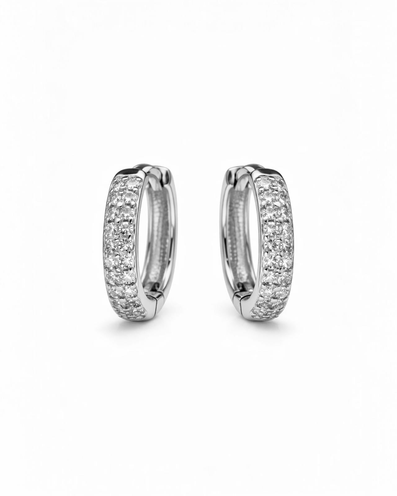 Argolas com Brilhos em Prata