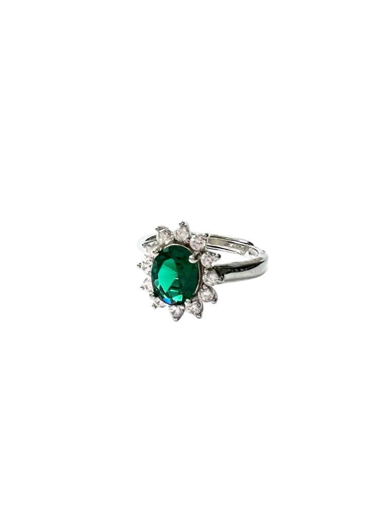 Lady Di Verde Ring in Silver