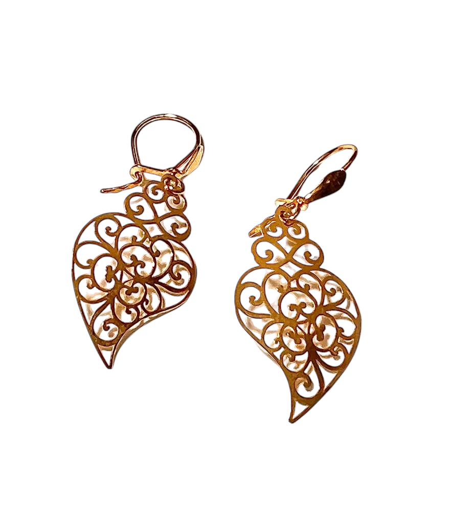 Viana Heart Gold Earrings