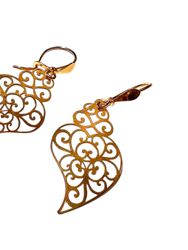 Viana Heart Gold Earrings