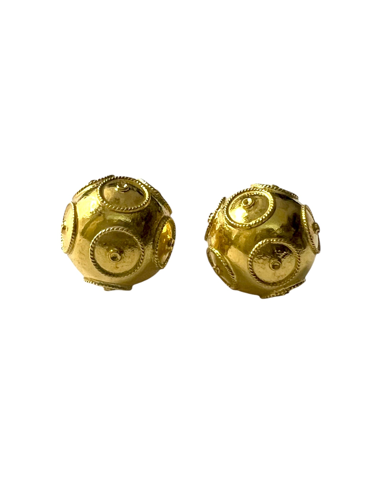 Viana Beads Earrings in Gold Plated Silver