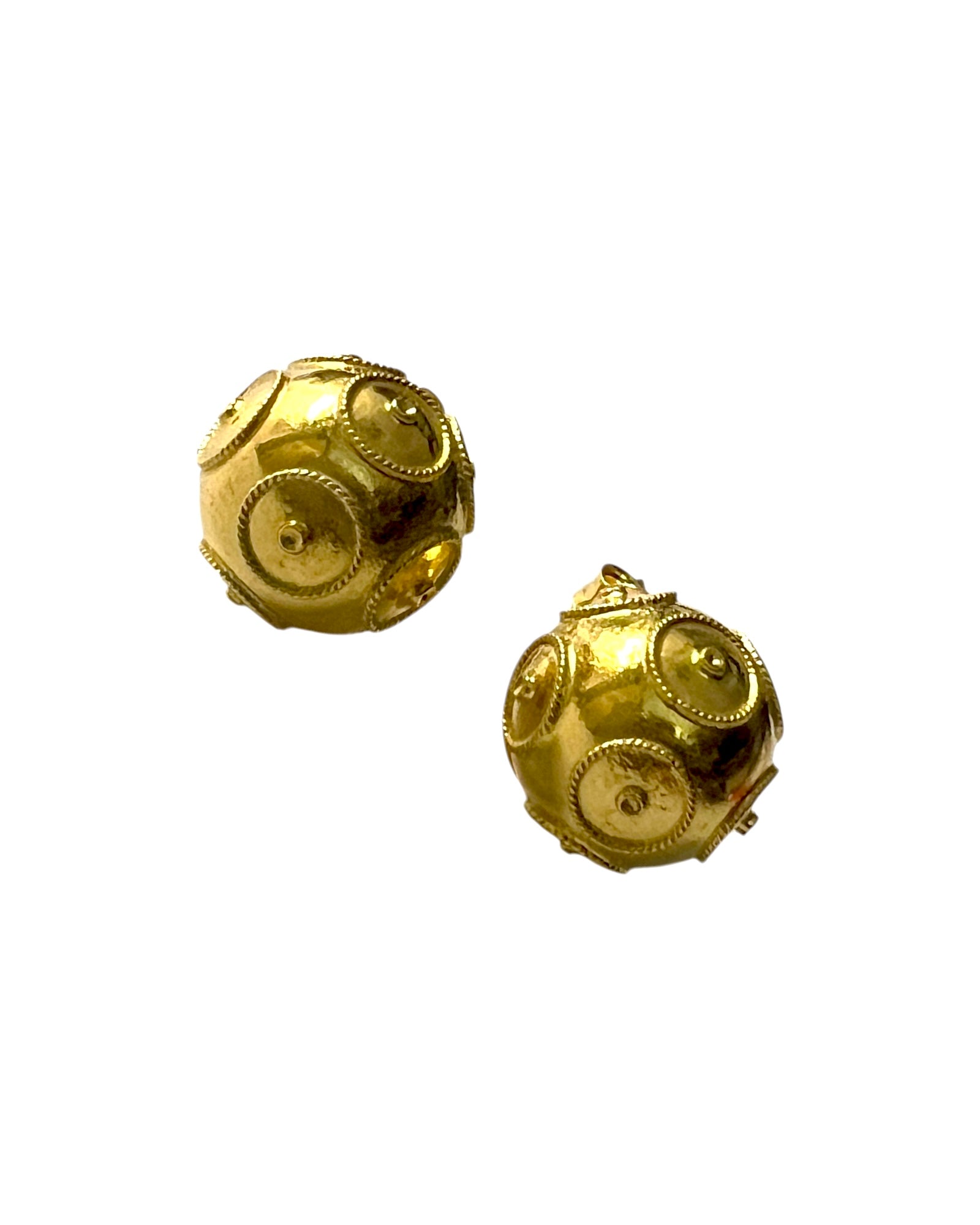 Viana Beads Earrings in Gold Plated Silver