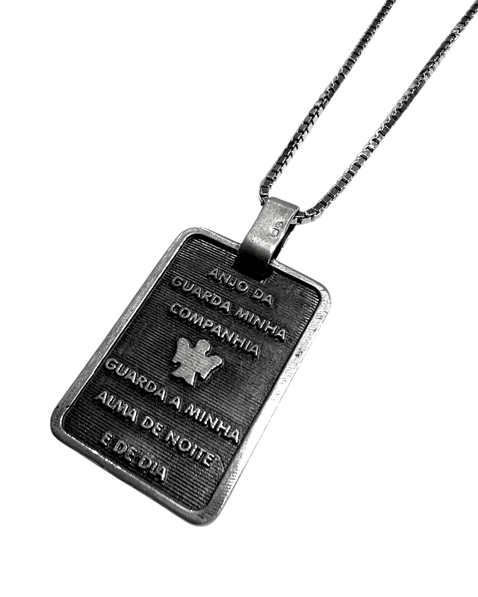 Guardian Angel Medal Necklace in Silver