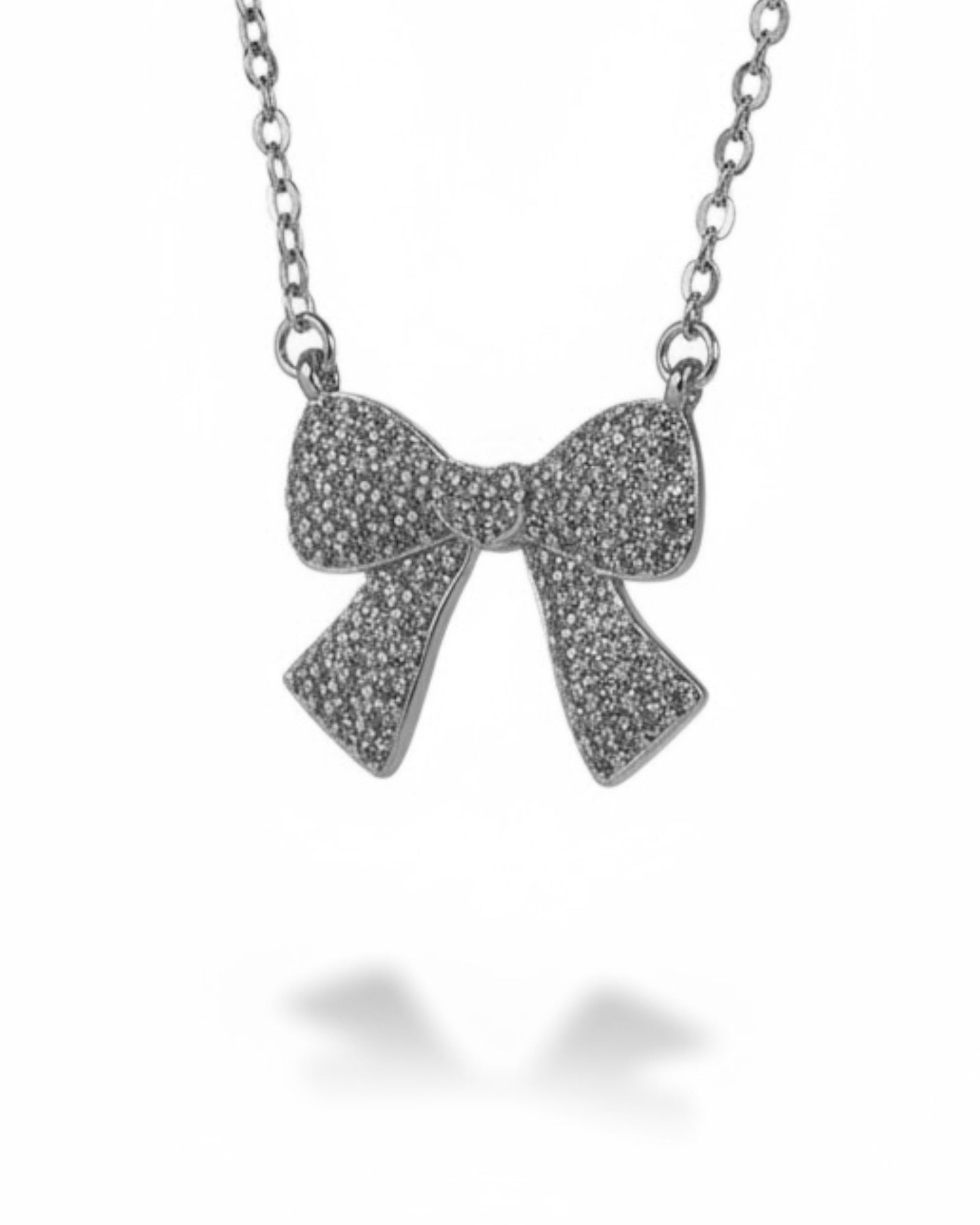 Colar Laço em Prata Branca