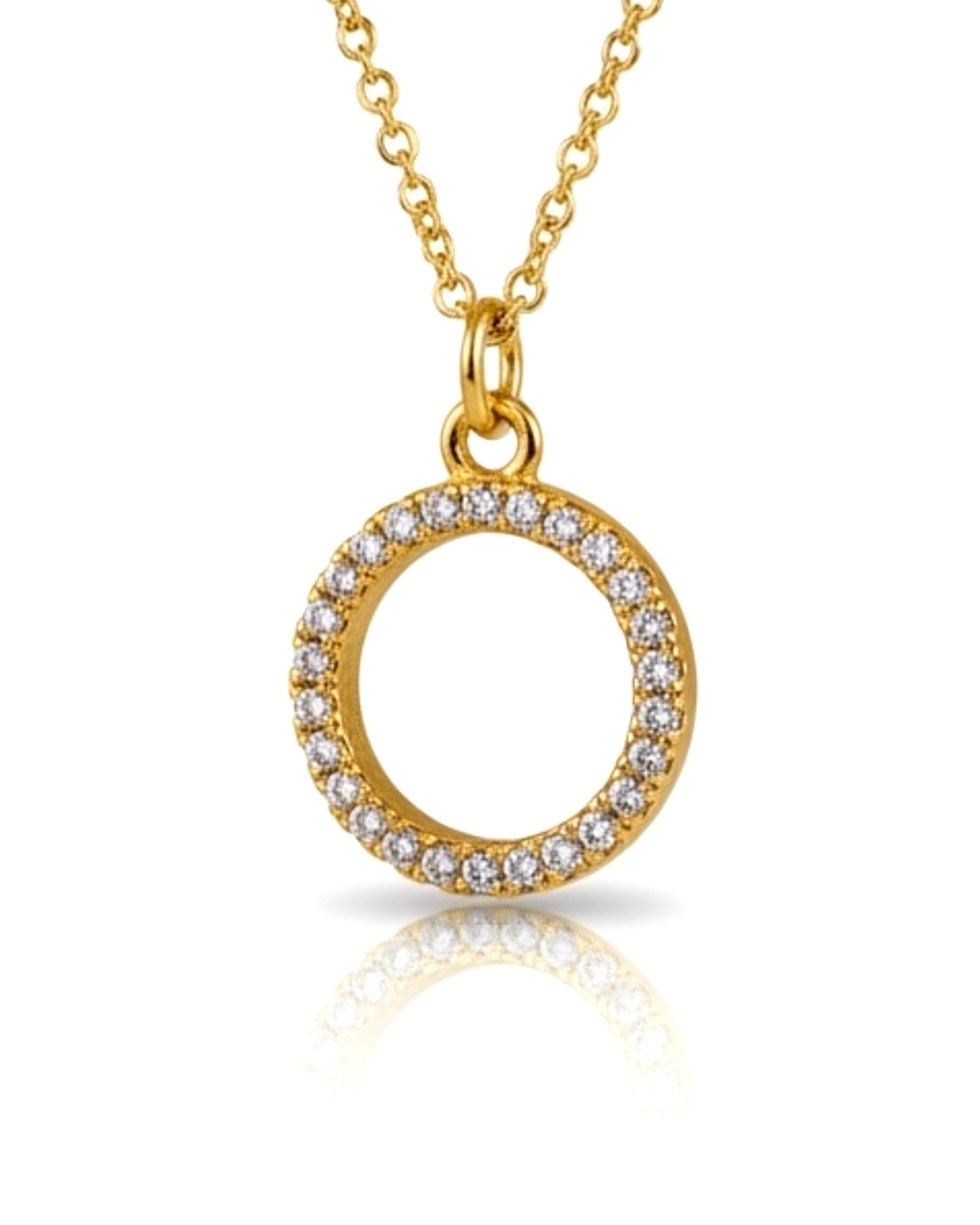 Gold-plated silver circle necklace