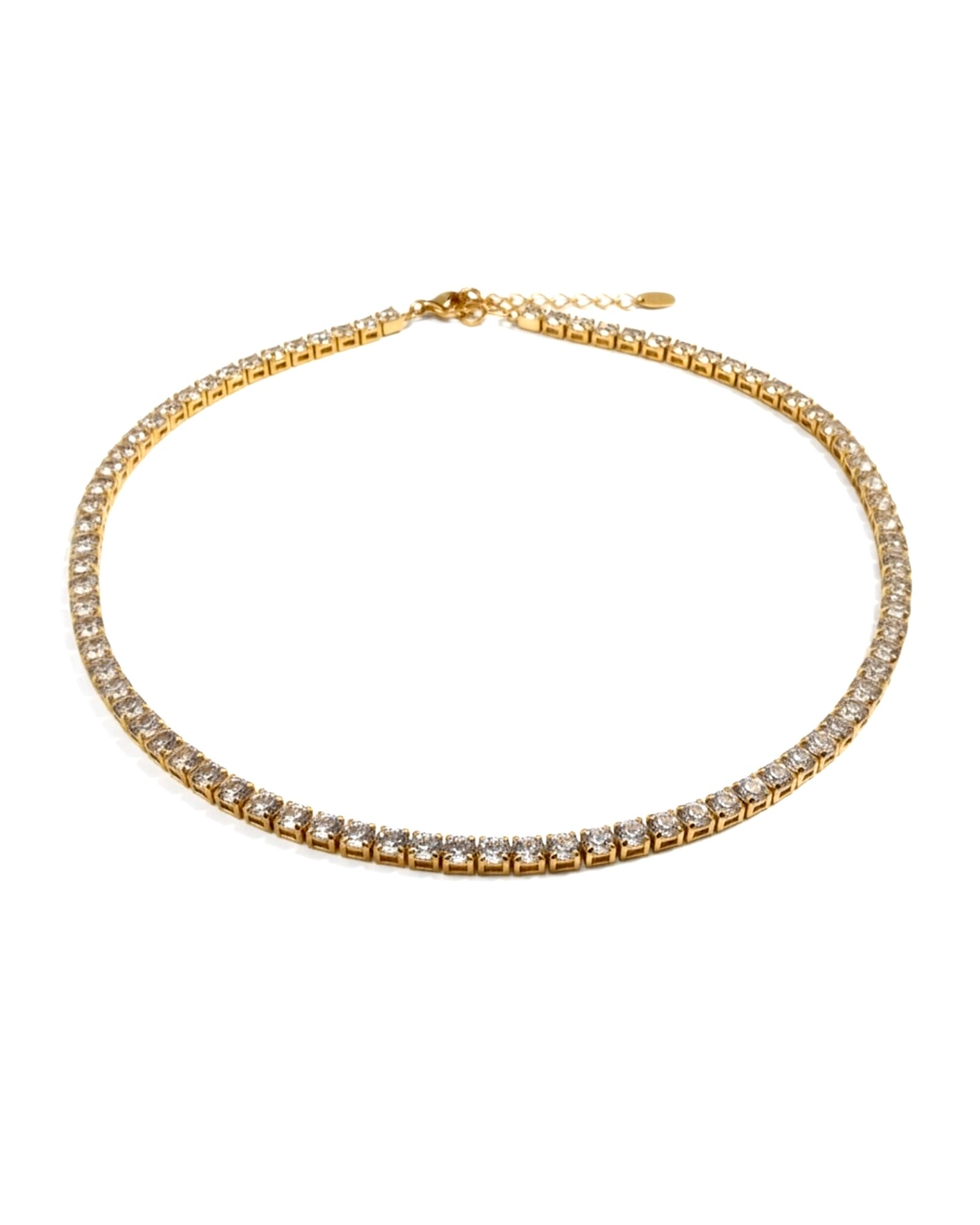 Colar Riviera em Prata Dourada