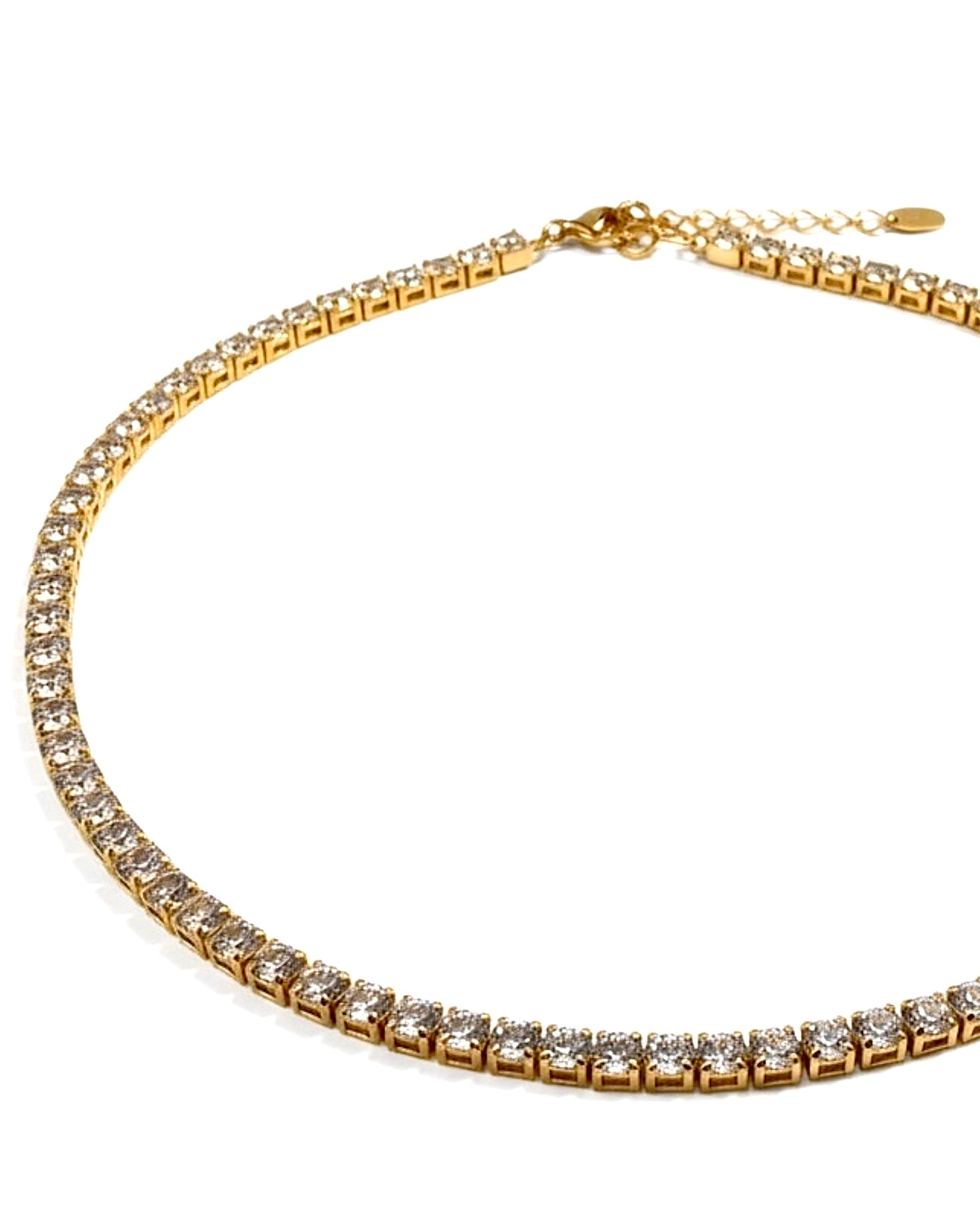 Colar Riviera em Prata Dourada