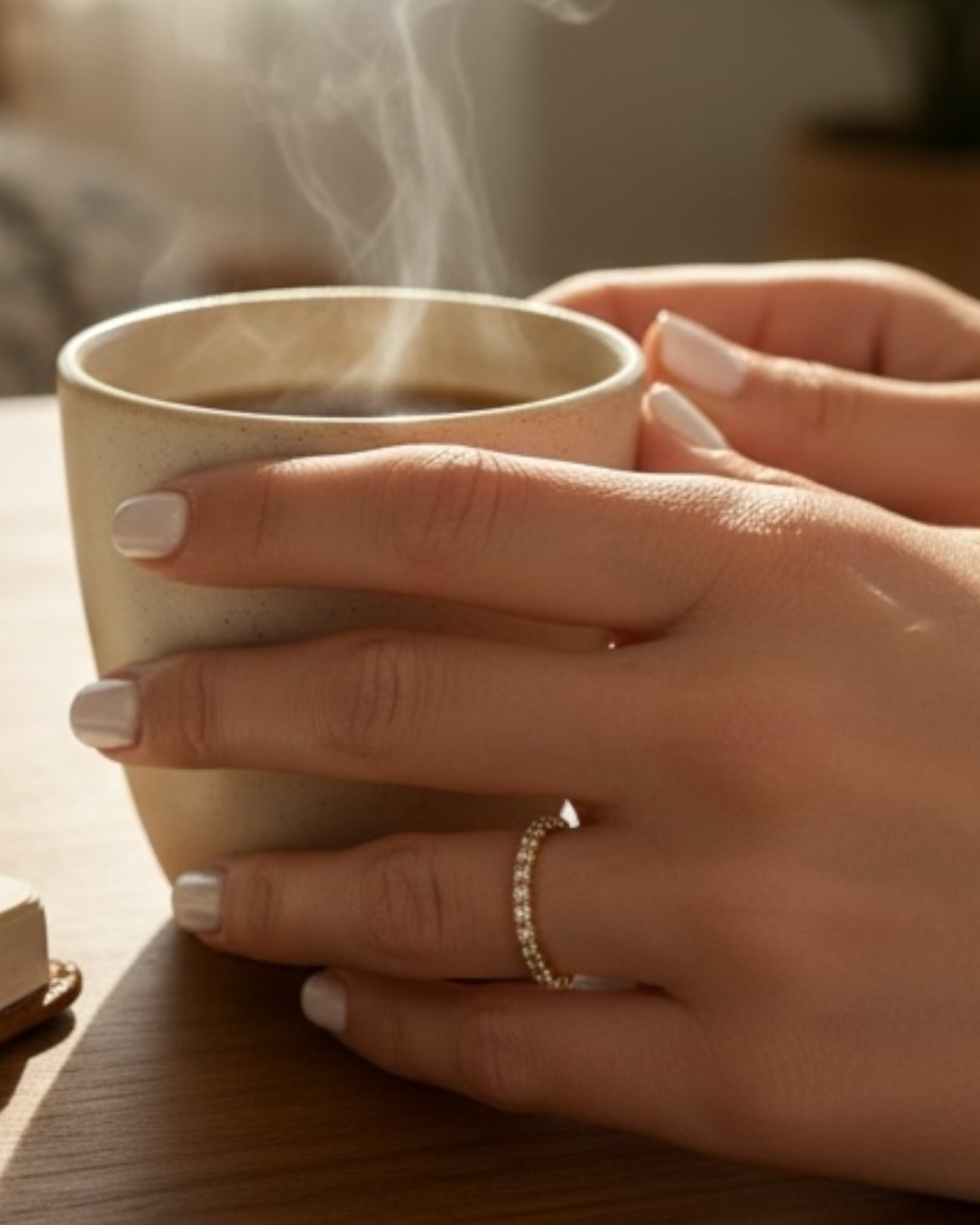 Anel Fino com Brilho em Prata Dourada