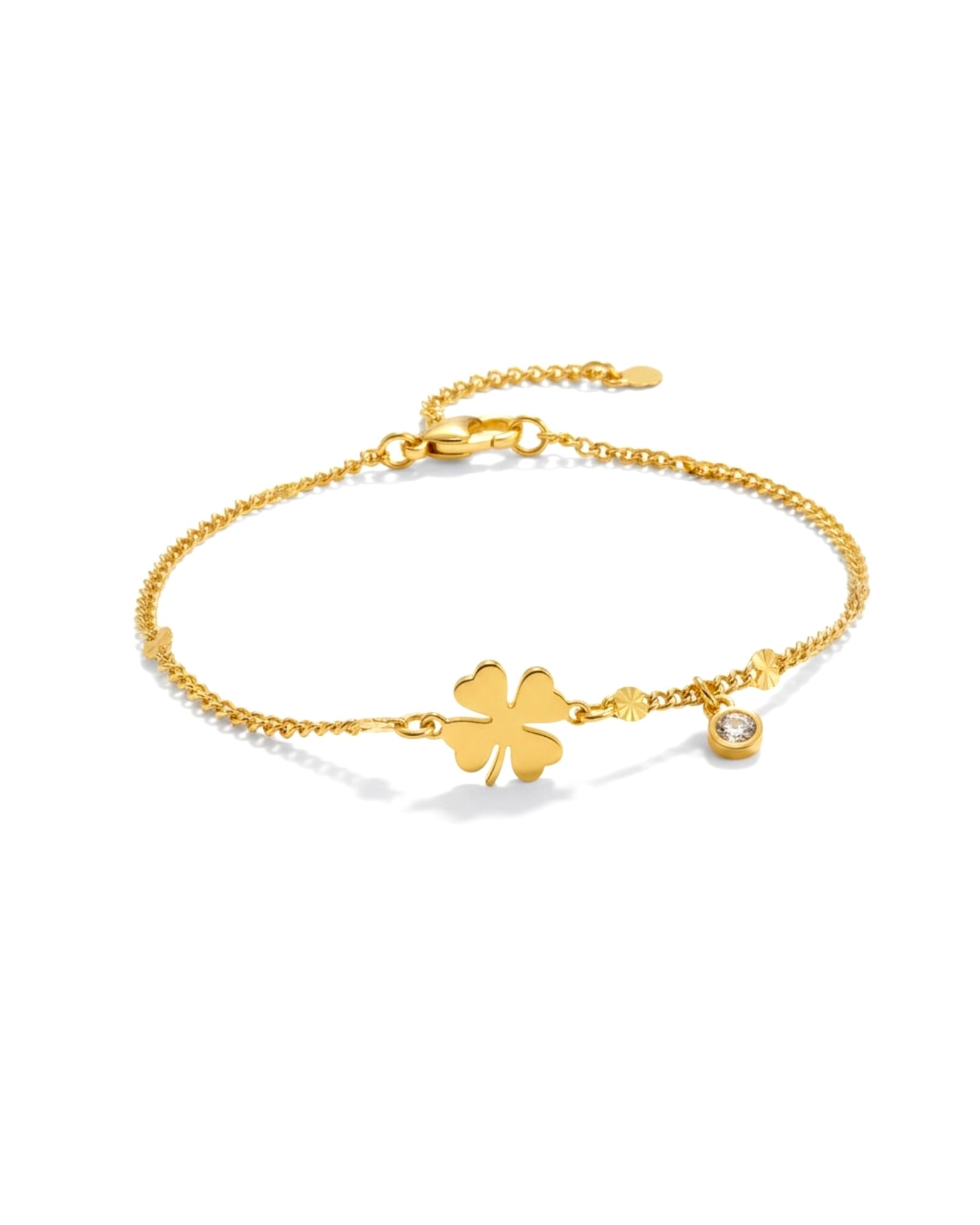 Pulseira Trevo em Prata Dourada