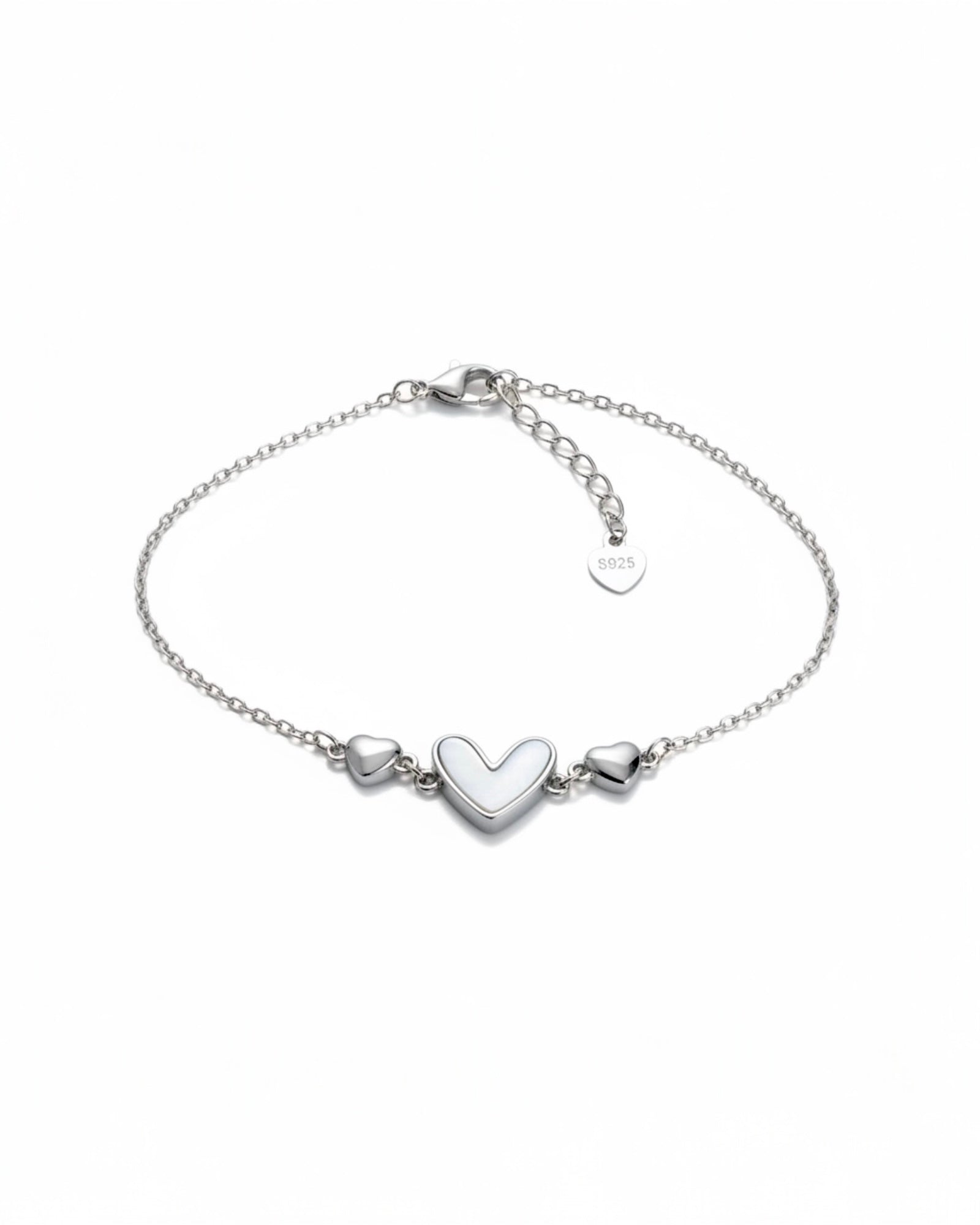 Pulseira Corações em Prata