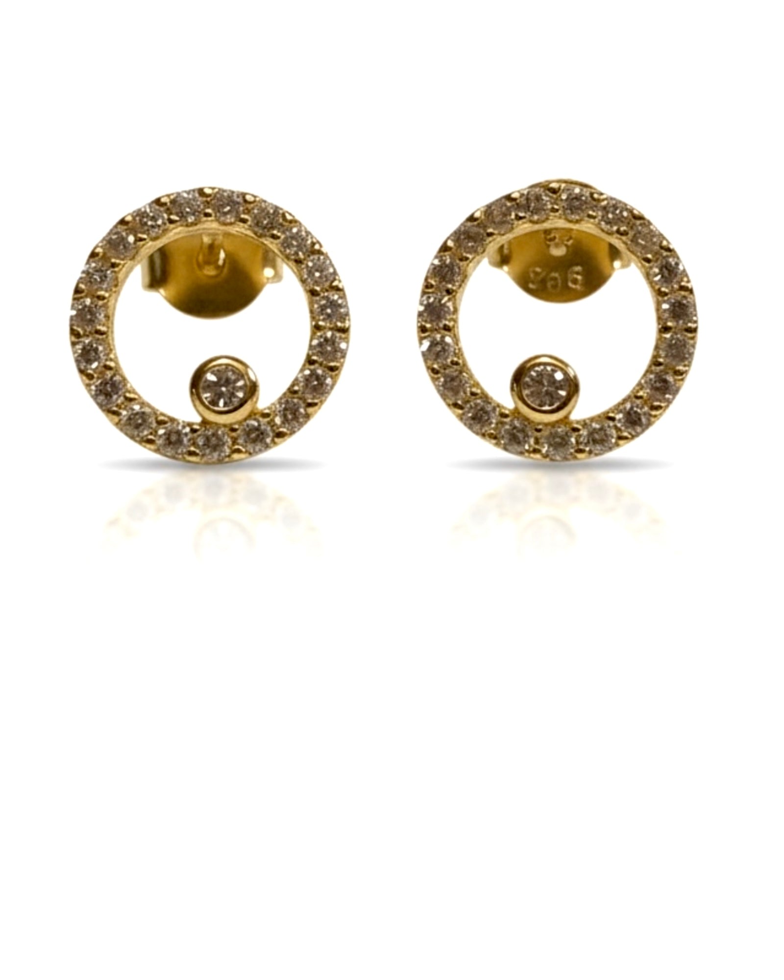 Brincos Círculos Mini em Prata Dourada