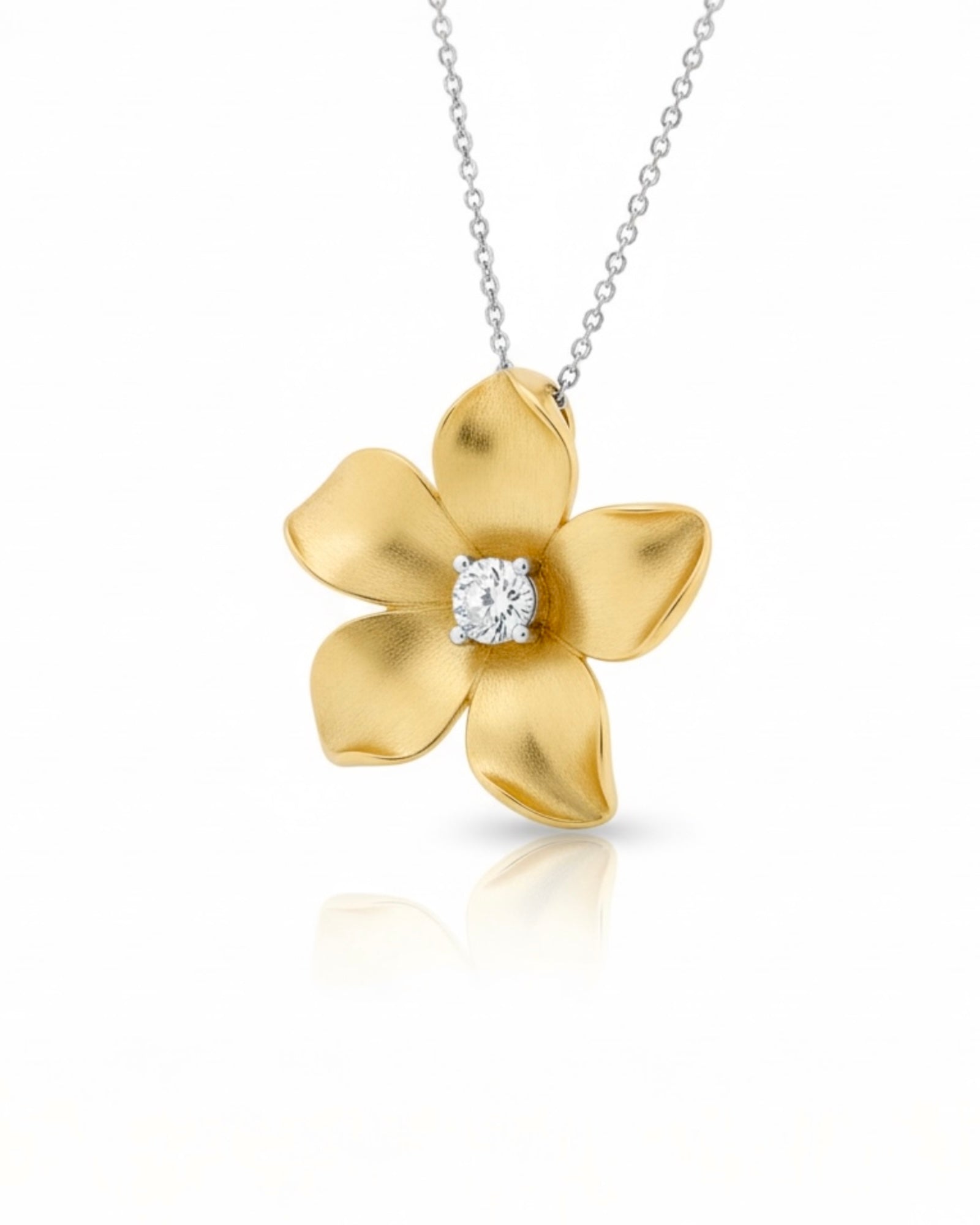 Colar Pétalas em Prata e Prata Dourada