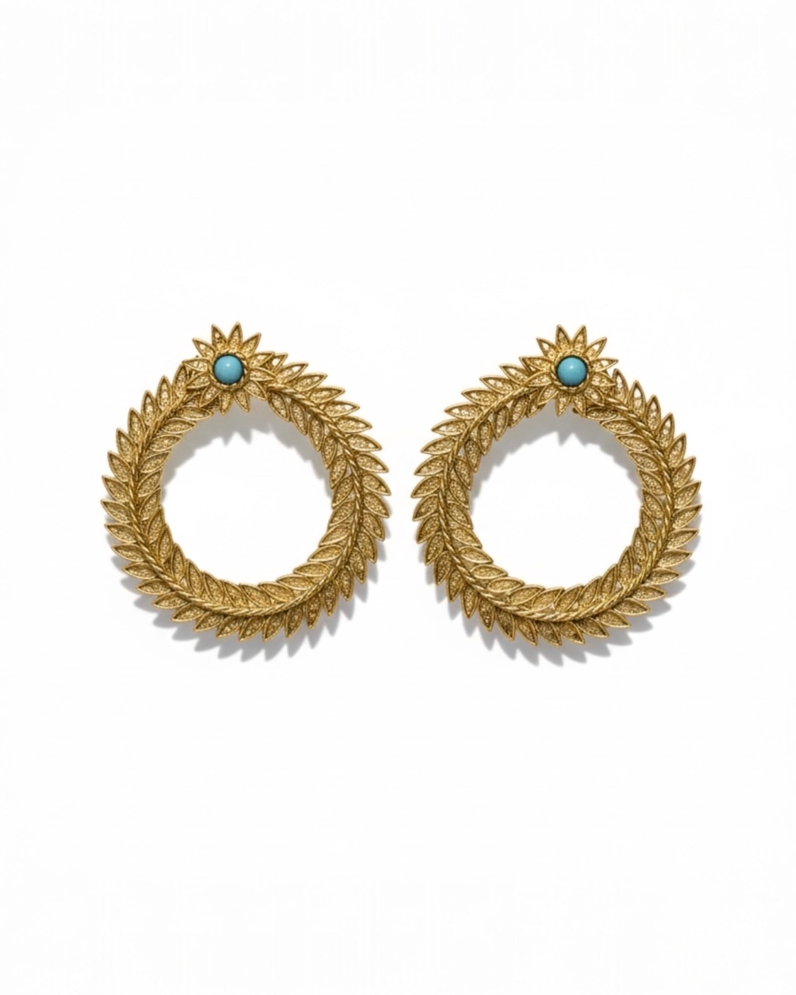 Brincos Folha em Prata Dourada