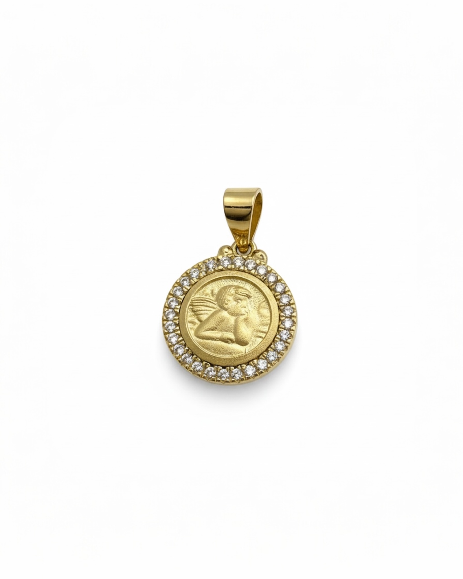 Medalha Anjo em Prata Dourada