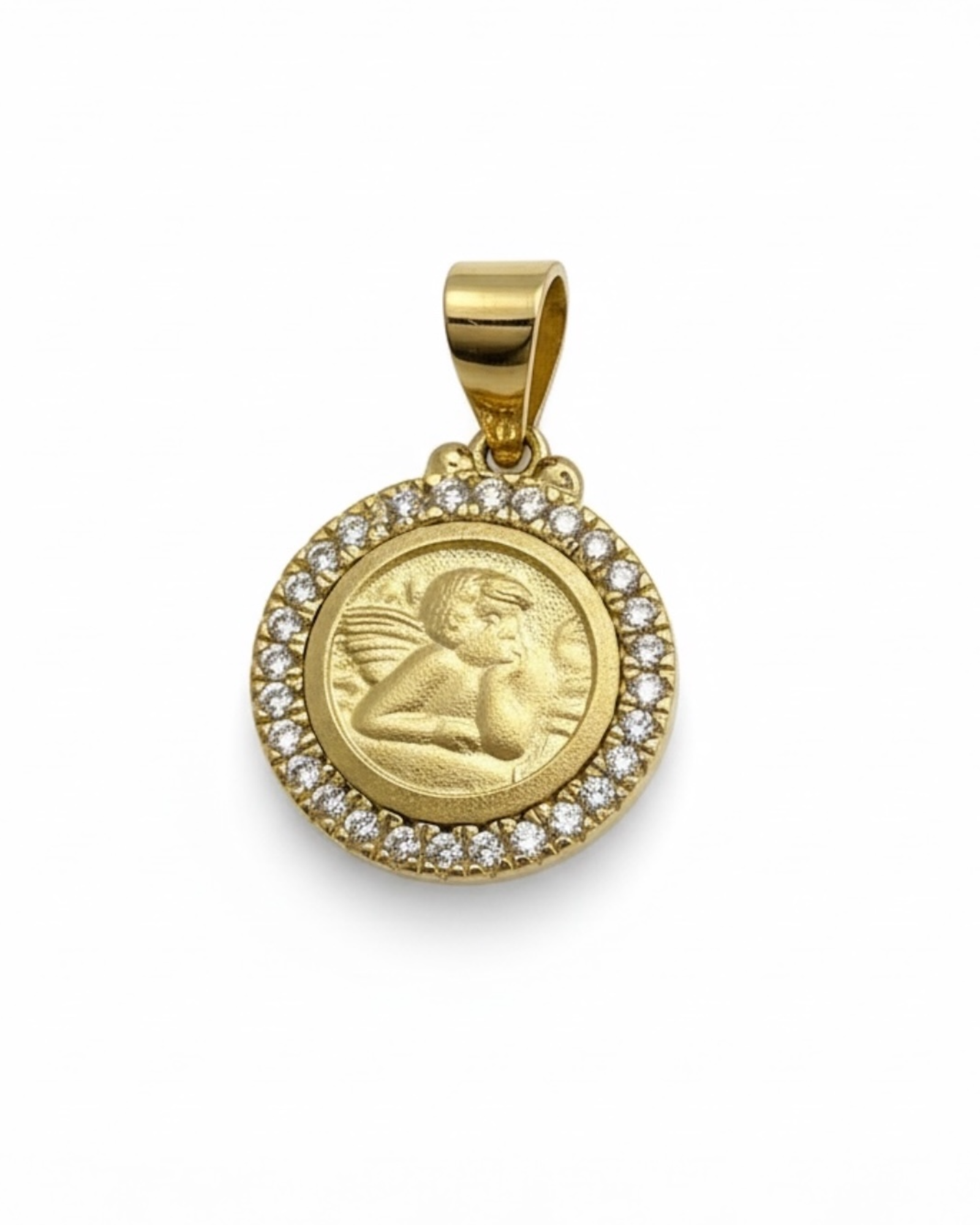 Medalha Anjo em Prata Dourada