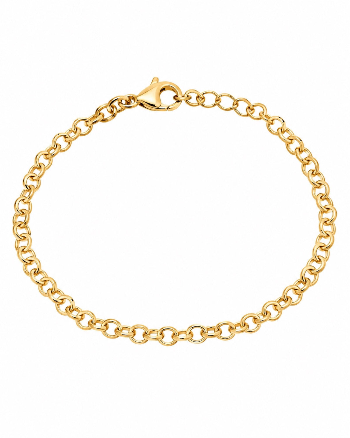 Pulseira Elos Redondos em Prata Dourada