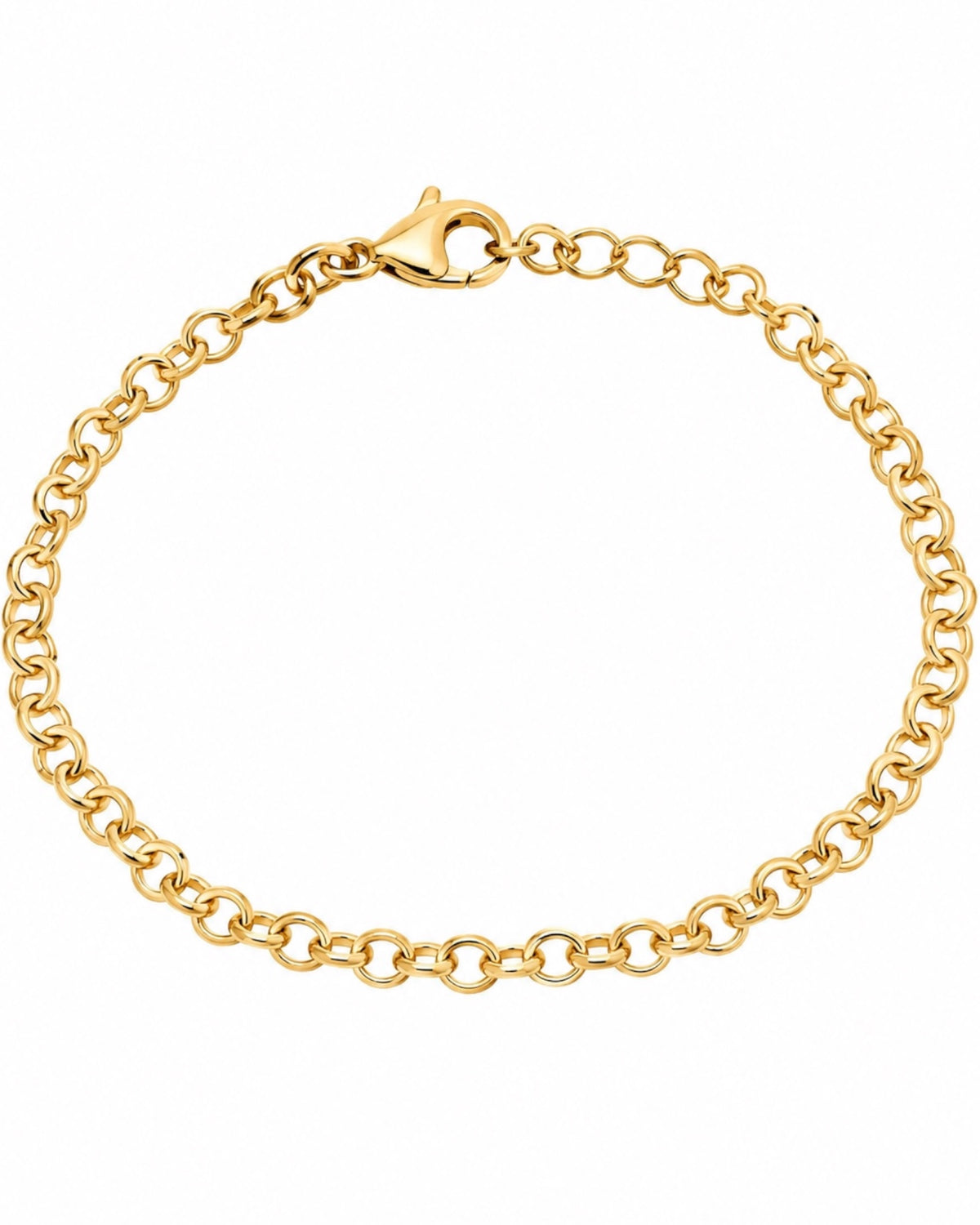 Pulseira Elos Redondos em Prata Dourada