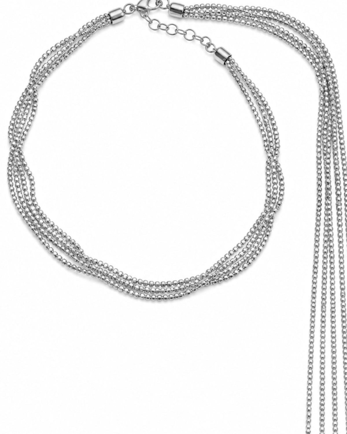 Silver Back Necklace with Cord