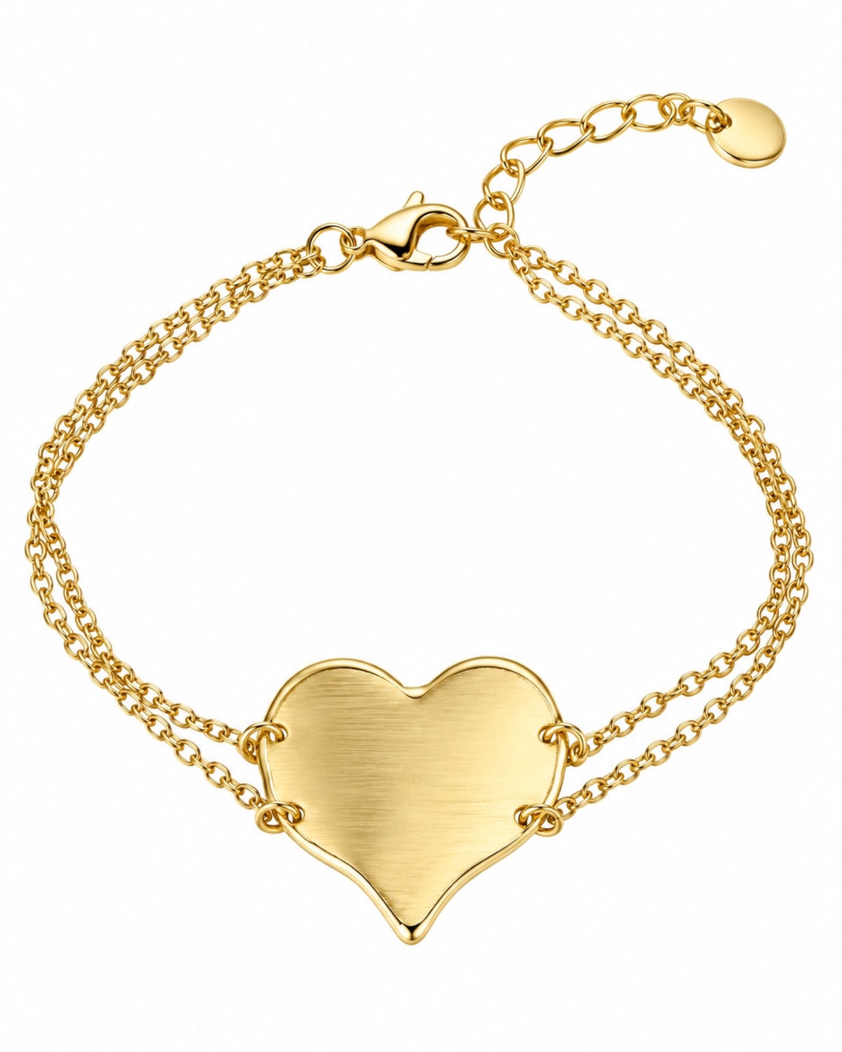 Pulseira Coração em Prata Dourada