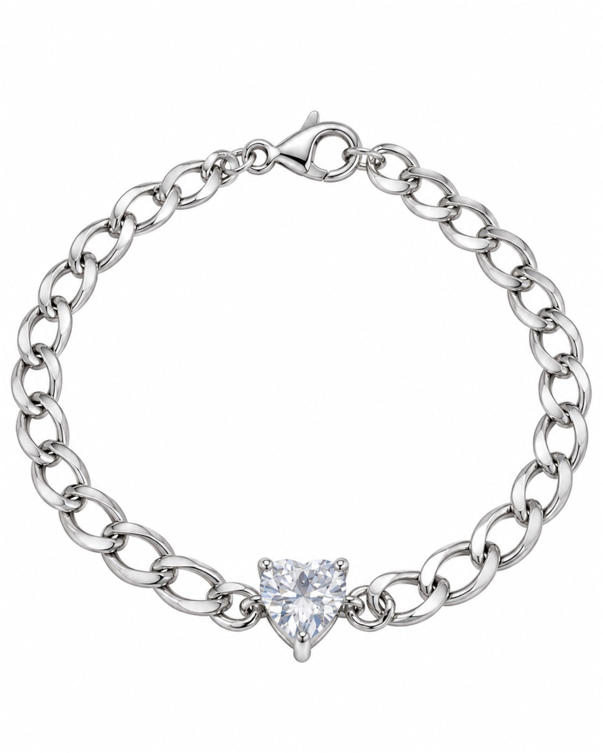 Pulseira  Coração em Prata