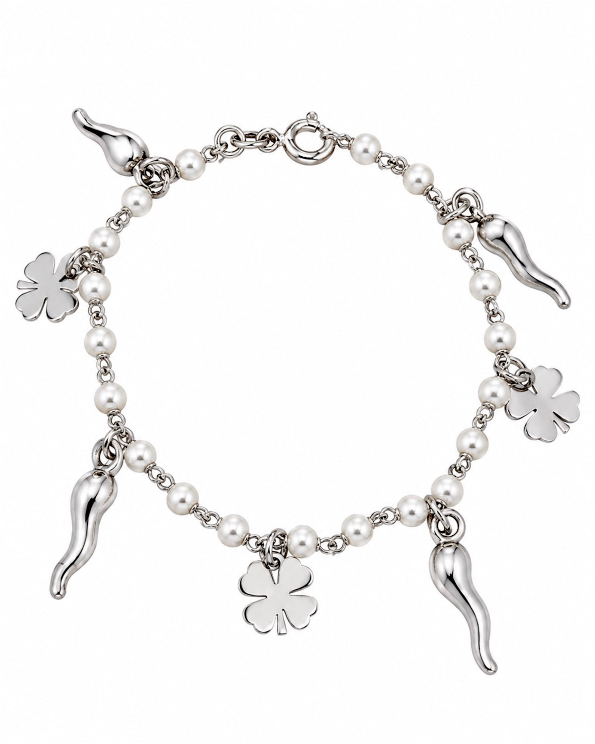 Bracelet with Lucky Eye in White Silver