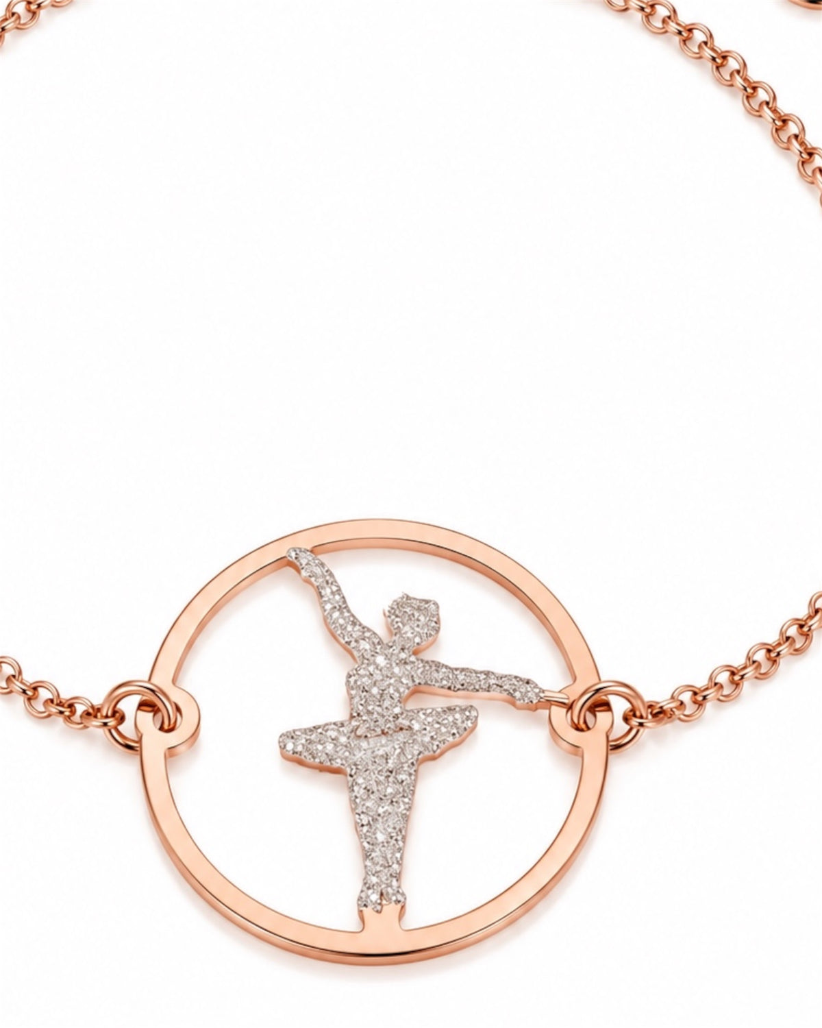 Pulseira  Bailarina  em Prata Rosa