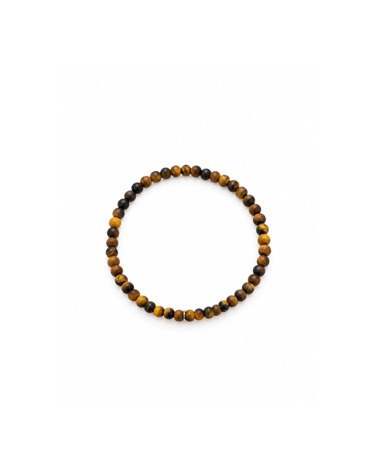 Pulseira Olho de Tigre Matt em Prata - 4mm