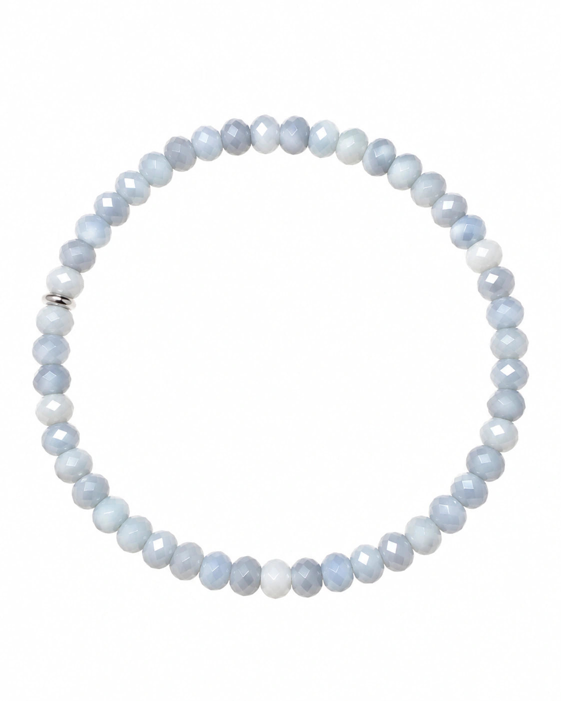 19 - Pulseira Pedras Cinza com Prata