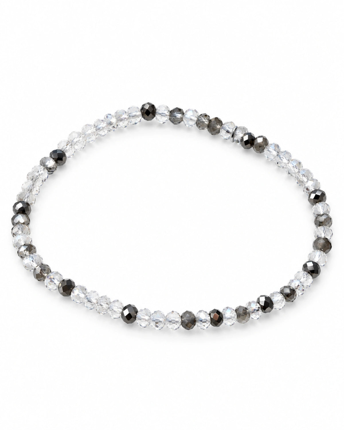 6 - Pulseira Pedras Tons Gelo com Prata