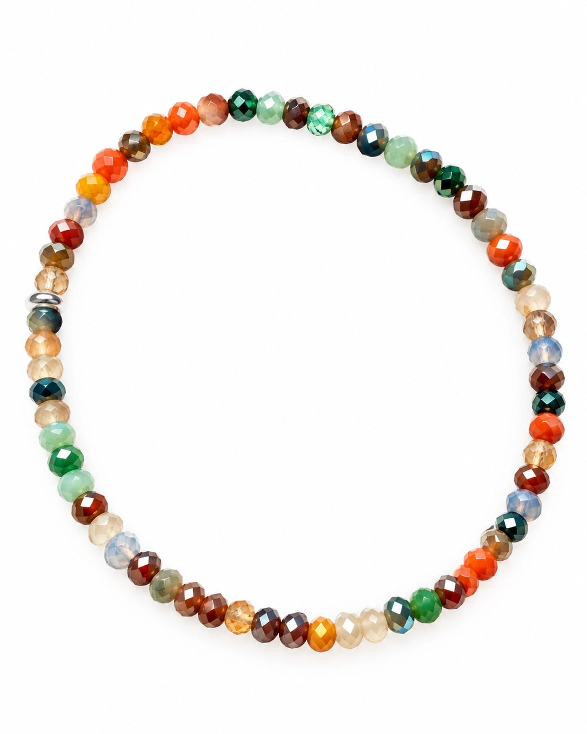 9 - Pulseira Pedras Multicoloridas com Prata