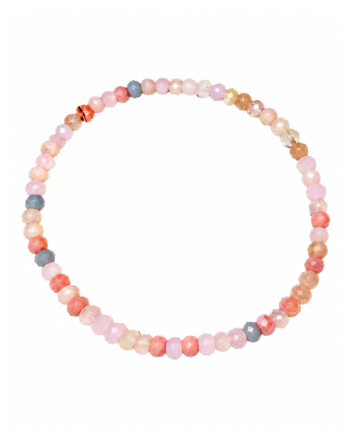 1 - Pulseira Pedras Tons de Primavera com Prata