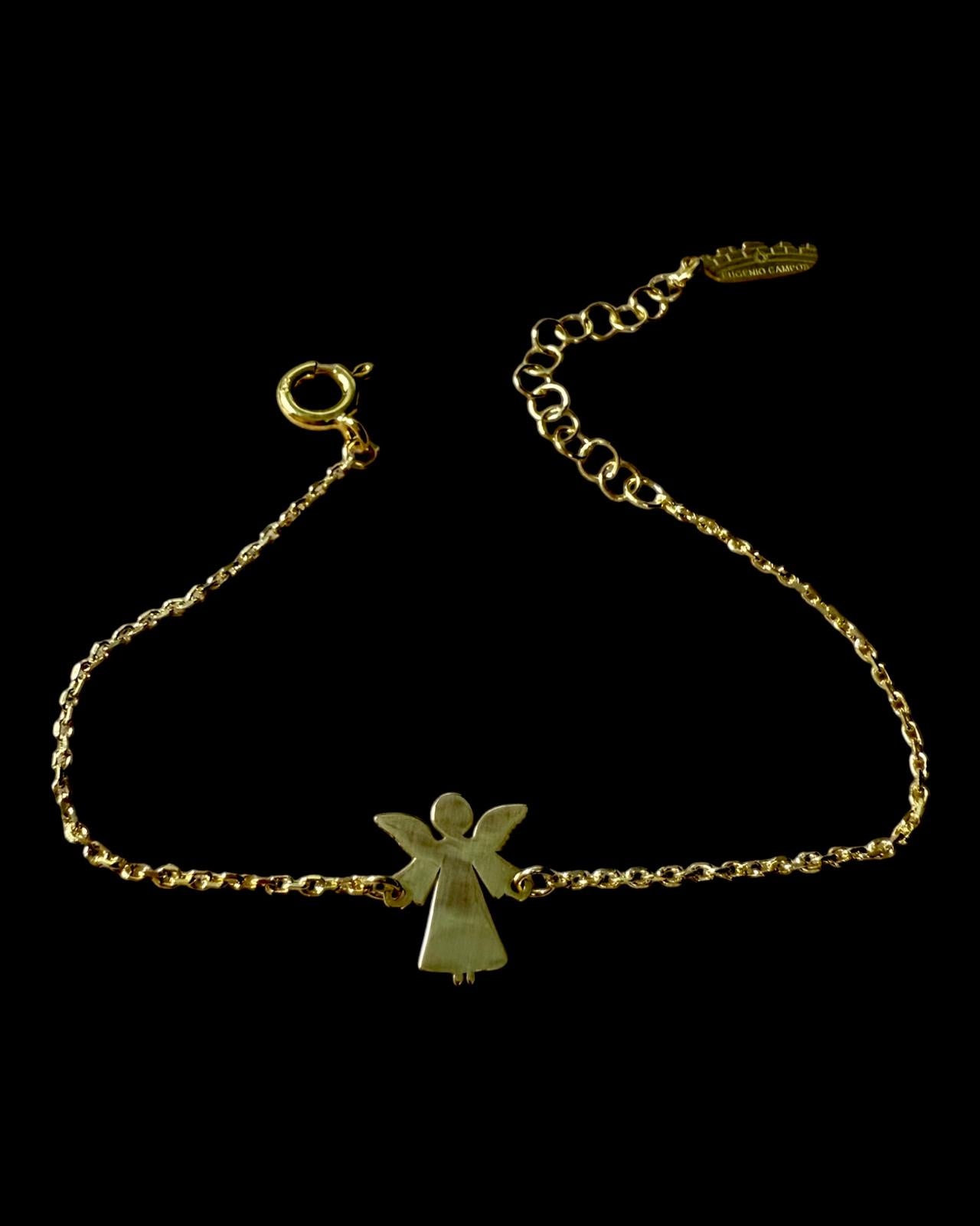 Pulseira Anjo em Prata Dourada