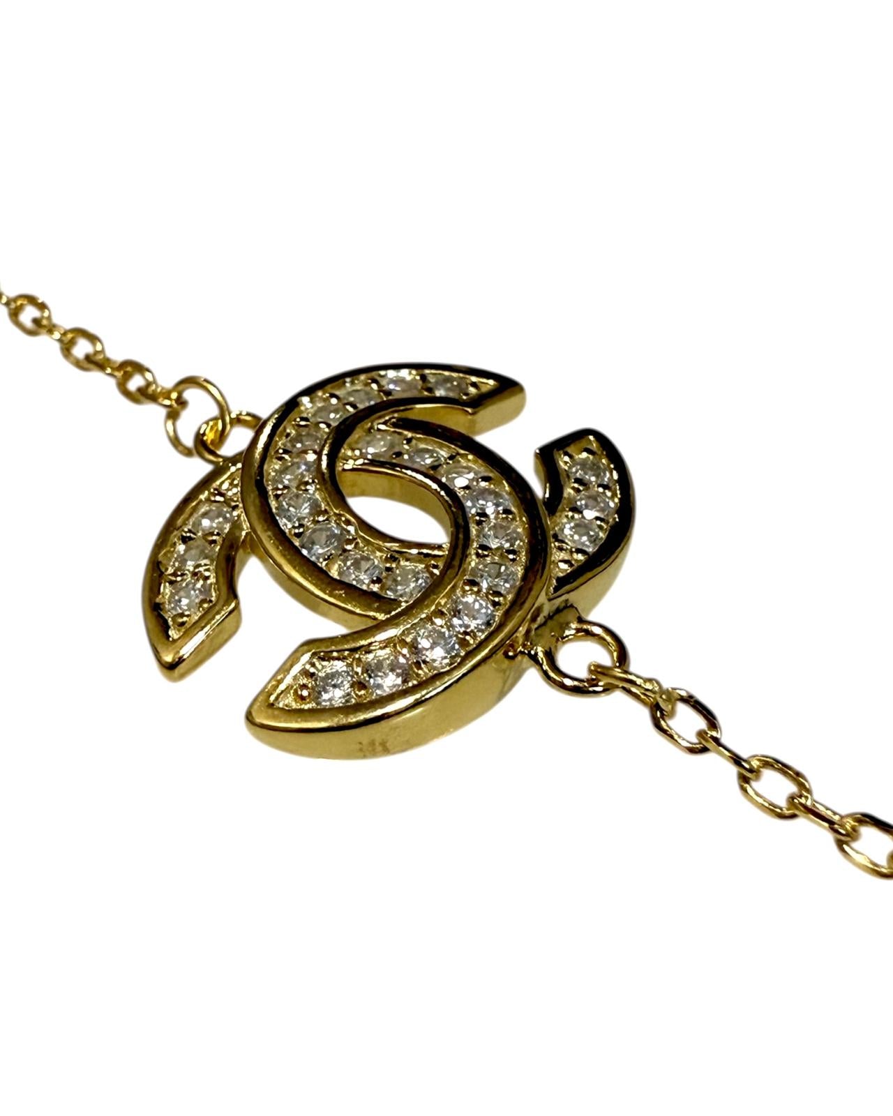 Pulseira Charme em Prata Dourada