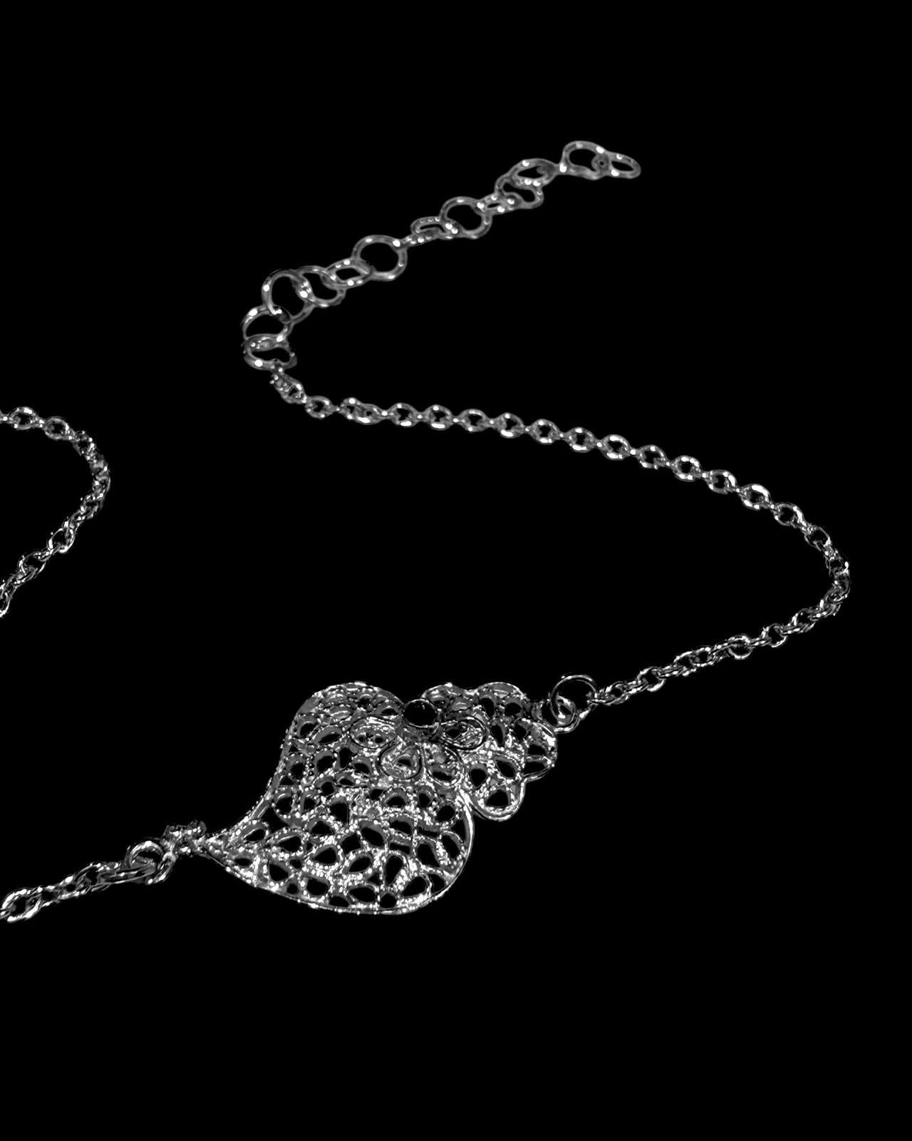 Pulseira Coração de Viana com Esmalte em Prata