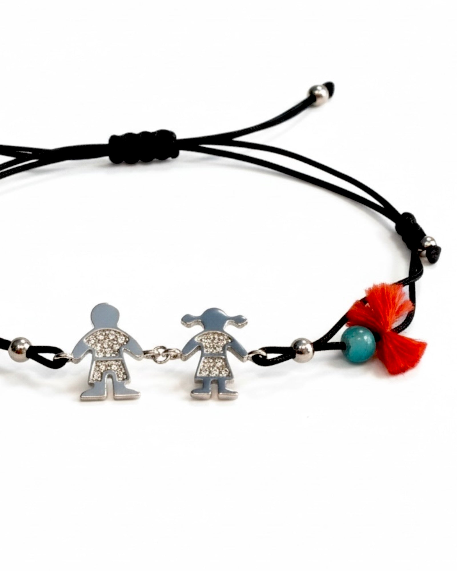 Pulseira Seda Casal em Prata