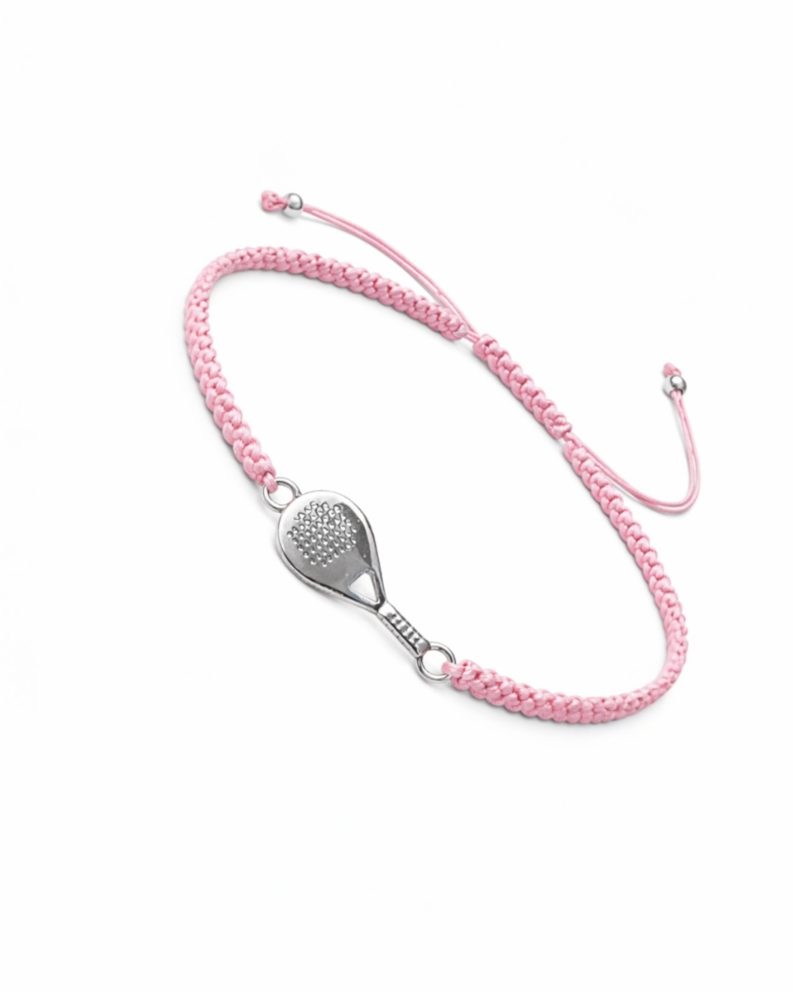Pulseira Padel com Fio Rosa em Prata 925%