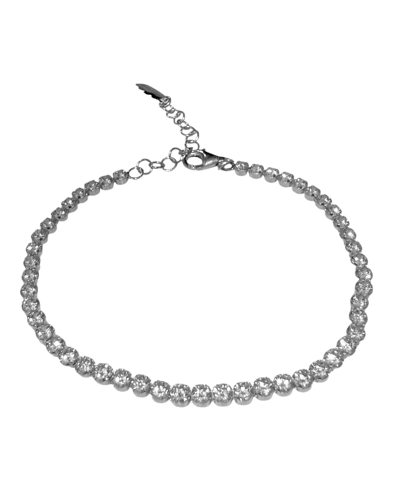 Pulseira com Brilho Redondo em Prata