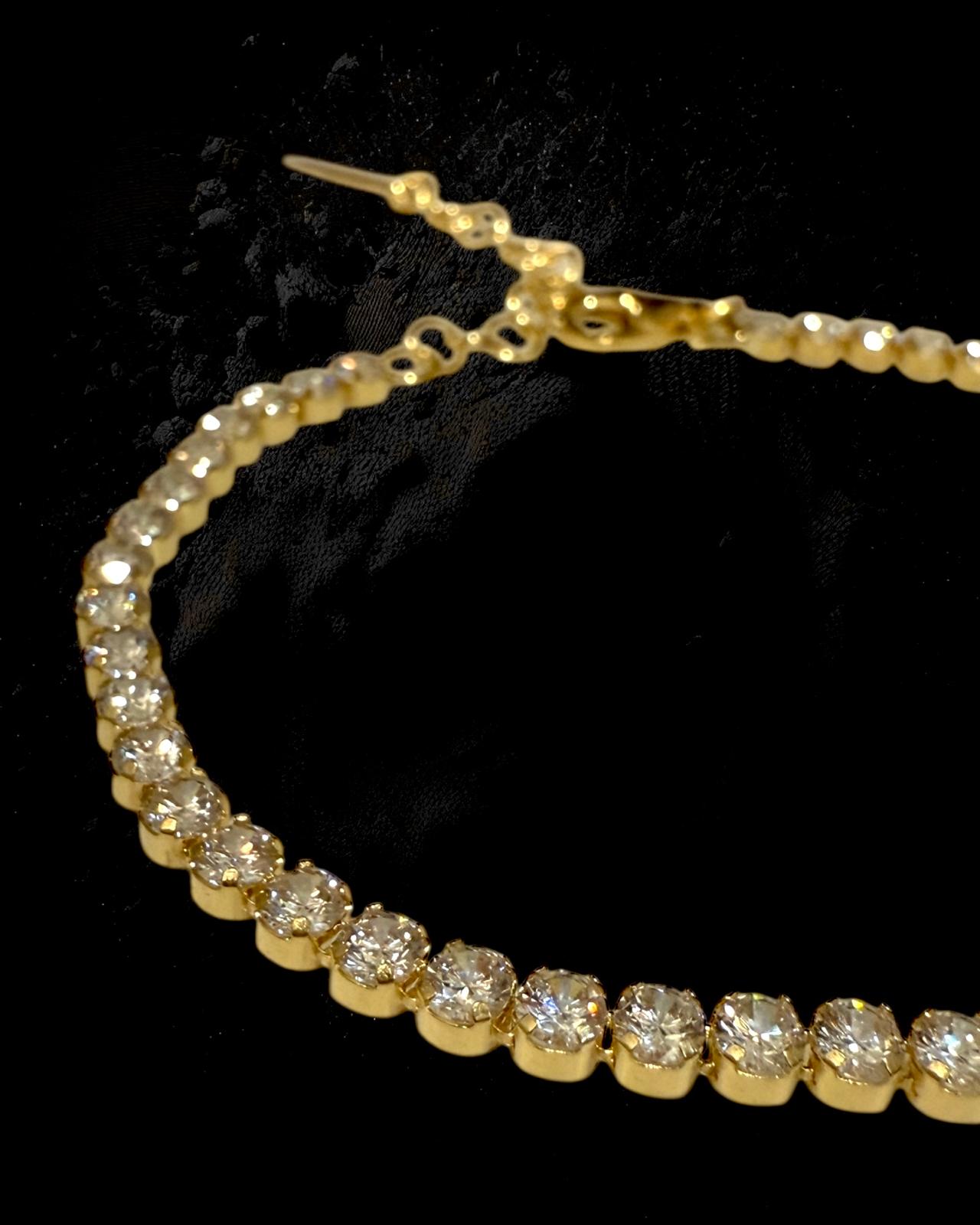 Pulseira com Brilho Redondo em Prata Dourada